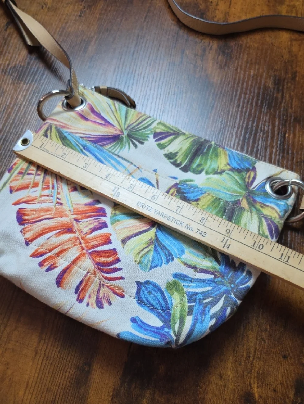 Tropical Leaf Print Crossbody Bag - Multicolor‎